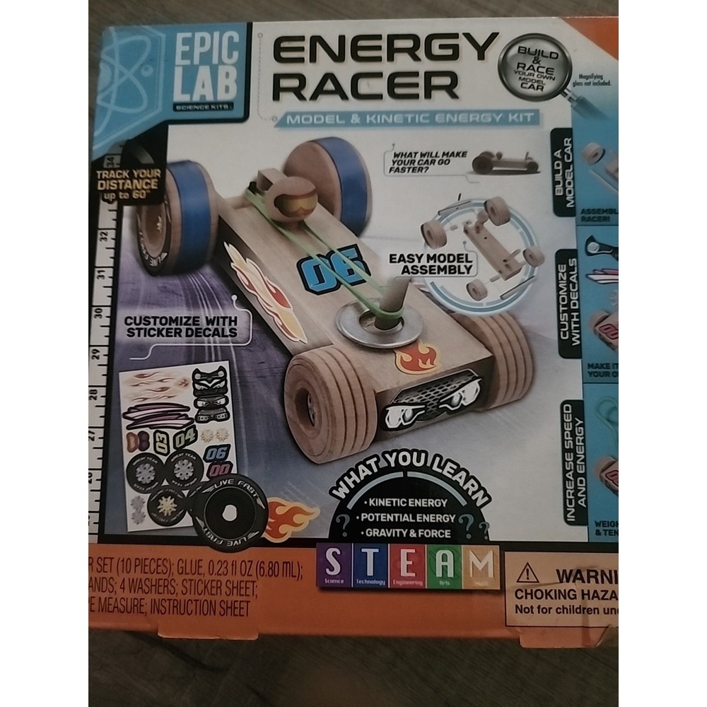 Epic Lab Energy Racer Car Kit - Kinetic Science STEM Activity for Kids